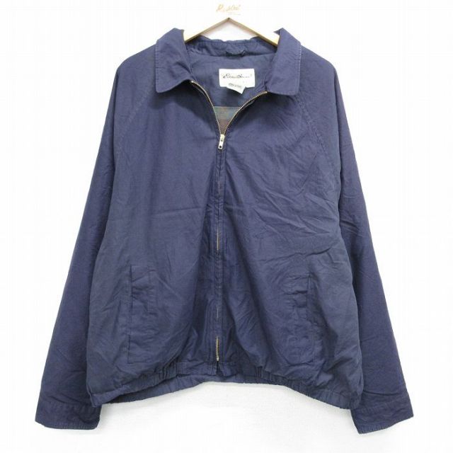 【20%OFF】XL★古着 エディーバウアー 長袖 ジャケット スイングトップ メンズ 00年代 00s ラグラン 大きいサイズ 紺 ネイビー 25feb13 中古 アウター ジャンパー ブルゾン