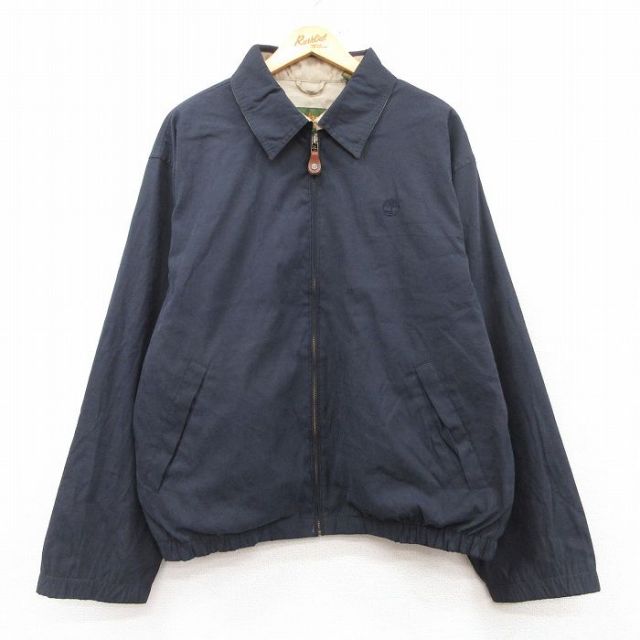 XL★古着 ティンバーランド 長袖 ジャケット スイングトップ メンズ 00年代 00s ワンポイントロゴ 大きいサイズ 黒系 ブラック 25feb13 中古 アウター ジャンパー ブルゾン