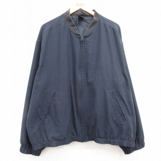 XL★古着 長袖 ジャケット メンズ 00年代 00s 大きいサイズ 紺 ネイビー 25feb14 中古 アウター ジャンパー ブルゾン