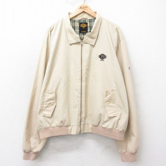 XL★古着 長袖 ジャケット スイングトップ メンズ 大きいサイズ ベージュ カーキ 25feb14 中古 アウター ジャンパー ブルゾン