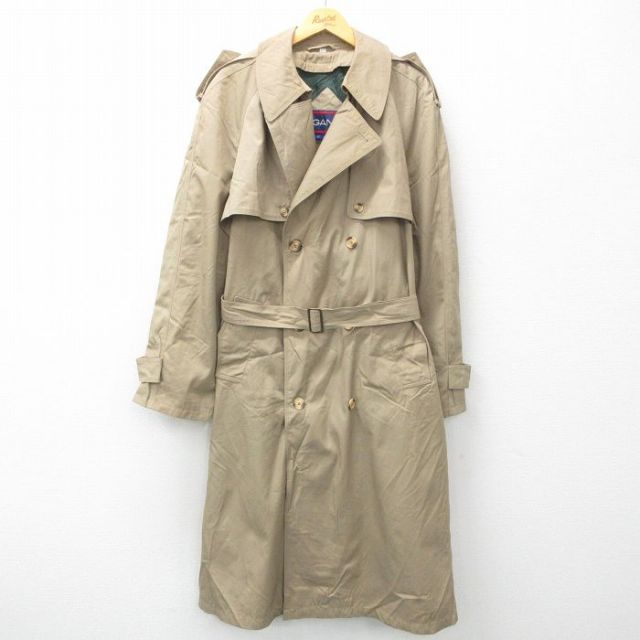 M★古着 GANT 長袖 トレンチ コート メンズ 00年代 00s　ロング丈 ベージュ カーキ 25feb17 中古 アウター