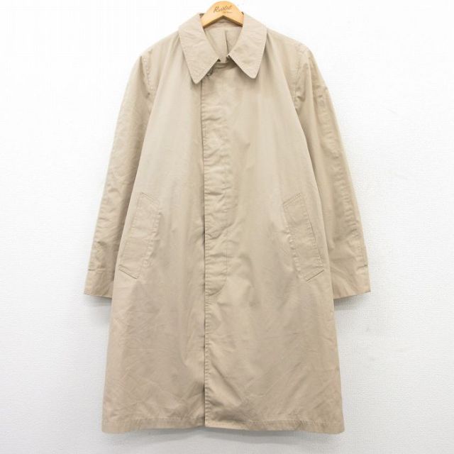 XL★古着 ロンドンフォグ サックスフィフスアベニュー 長袖 ステンカラー コート メンズ 90年代 90s　ロング丈 ベージュ カーキ 【spe】 25feb17 中古 アウター