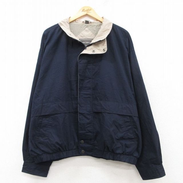 【50%OFF】XL★古着 長袖 ジャケット メンズ 90年代 90s 大きいサイズ 紺 ネイビー 25feb17 中古 アウター ジャンパー ブルゾン