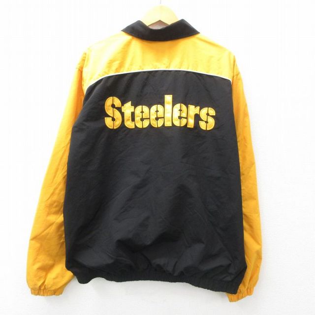 XL★古着 長袖 ジャケット メンズ NFL ピッツバーグスティーラーズ 大きいサイズ 黒他 ブラック アメフト スーパーボウル 25feb18 中古 アウター ジャンパー ブルゾン