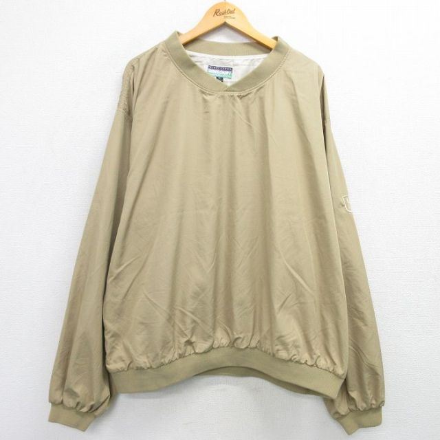XL★古着 長袖 ジャケット メンズ H 大きいサイズ Vネック ベージュ系 カーキ 25feb19 中古 アウター ジャンパー ブルゾン