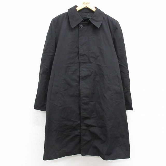 L★古着 ロンドンフォグ 長袖 ステンカラー コート メンズ 90年代 90s ロング丈 黒 ブラック 内側ファー 25feb26 中古 アウター