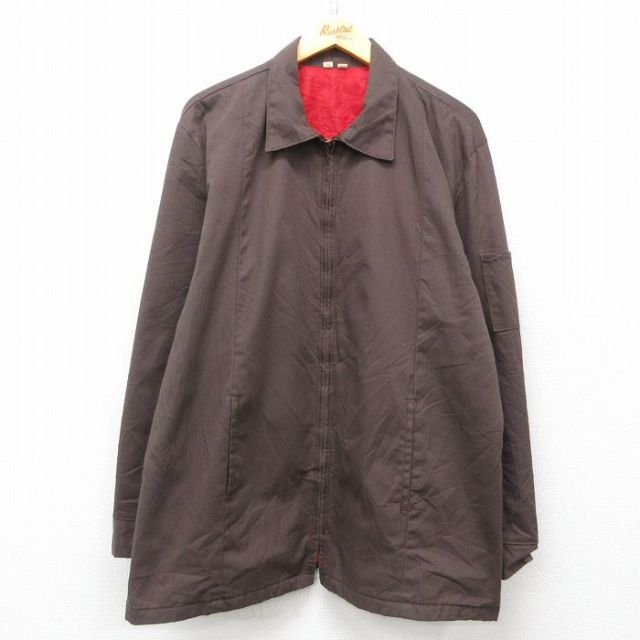 XL★古着 レッドキャップ 長袖 ワーク ジャケット メンズ 80年代 80s USA製 茶 ブラウン 内側キルティング 25feb27 中古 アウター ジャンパー ブルゾン