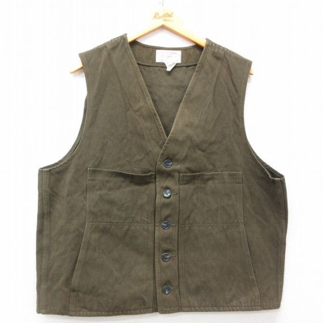 XL★古着 フィルソン ベスト メンズ 90年代 90s コットン USA製 濃緑 グリーン 25feb27 中古 アウター