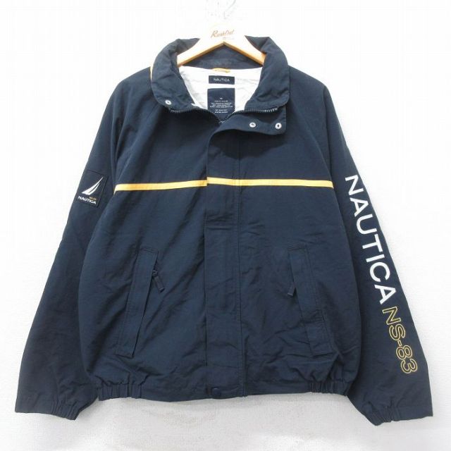 XL★古着 ノーティカ NAUTICA 長袖 ブランド セーリング ジャケット メンズ ビッグロゴ ラグラン 紺他 ネイビー 25feb27 中古 アウター ジャンパー ブルゾン