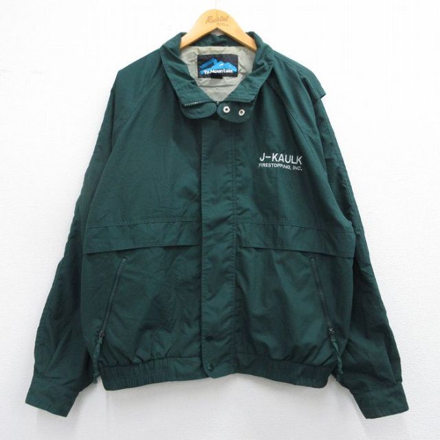 XL★古着 長袖 ジャケット メンズ JKAULK ラグラン 大きいサイズ 緑 グリーン 25feb28 中古 アウター ジャンパー ブルゾン