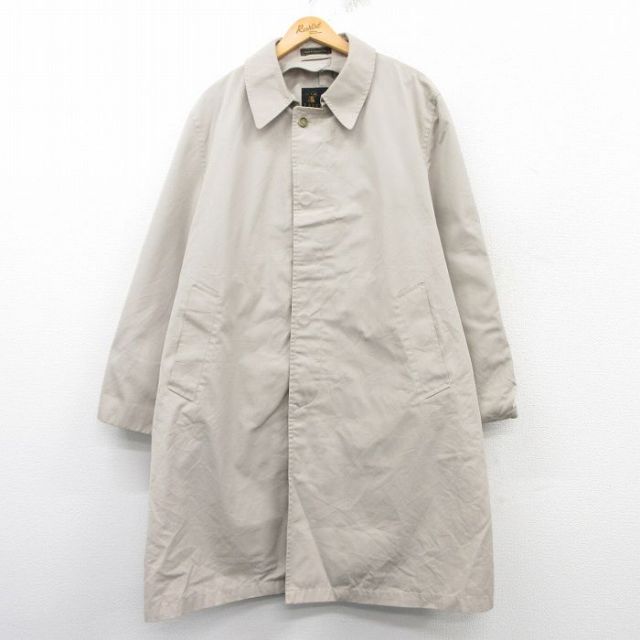 【50%OFF】XL★古着 レイクランド 長袖 ステンカラー コート メンズ 90年代 90s 大きいサイズ ロング丈 ベージュ系 カーキ 【spe】 25mar06 中古 アウター