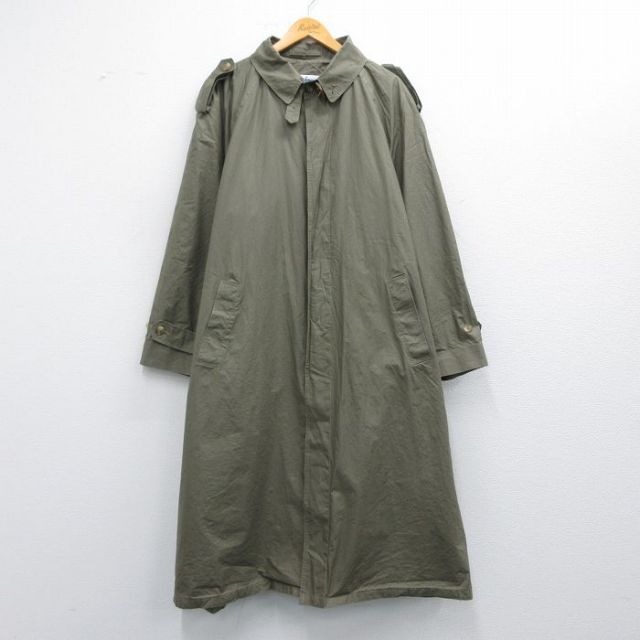 XL★古着 長袖 コート メンズ 90年代 90s ラグラン 大きいサイズ ロング丈 USA製 薄緑 グリーン 25mar14 中古 アウター