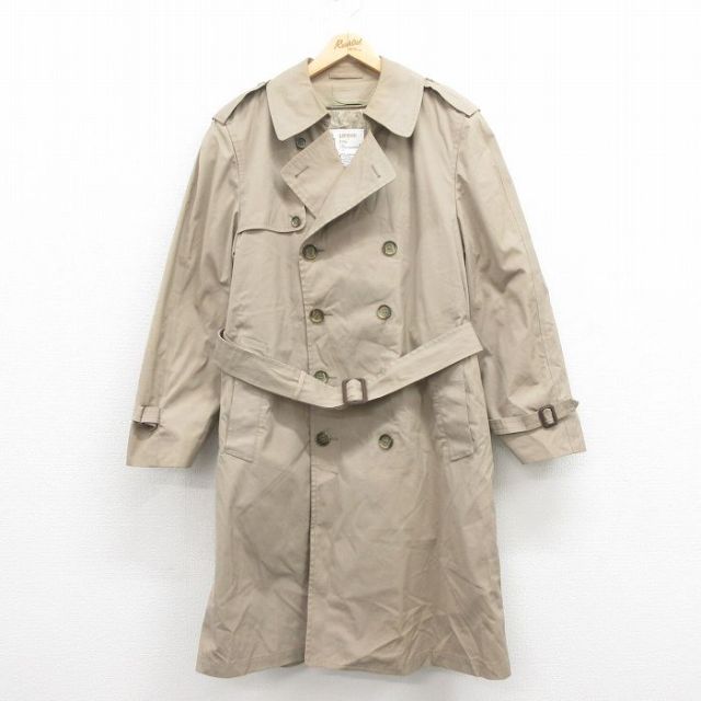 L★古着 ロンドンフォグ 長袖 トレンチ コート メンズ 90年代 90s ロング丈 USA製 ベージュ カーキ 25sep04 中古 アウター