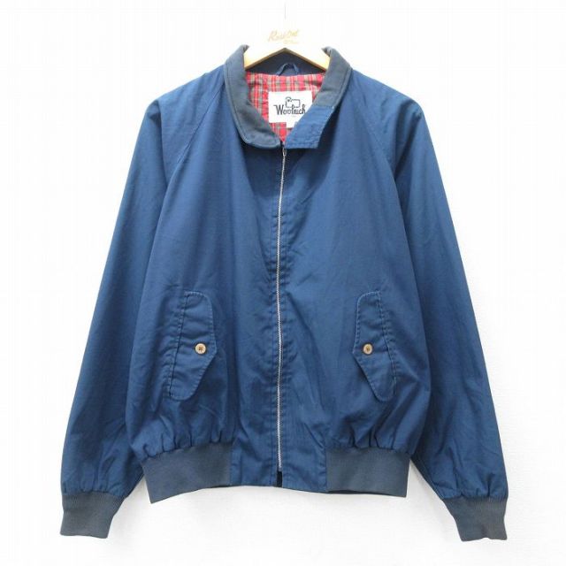 XL★古着 ウールリッチ WOOLRICH 長袖 ジャケット スイングトップ メンズ 80年代 80s ラグラン 濃紺 ネイビー 25sep19 中古 アウター ジャンパー ブルゾン