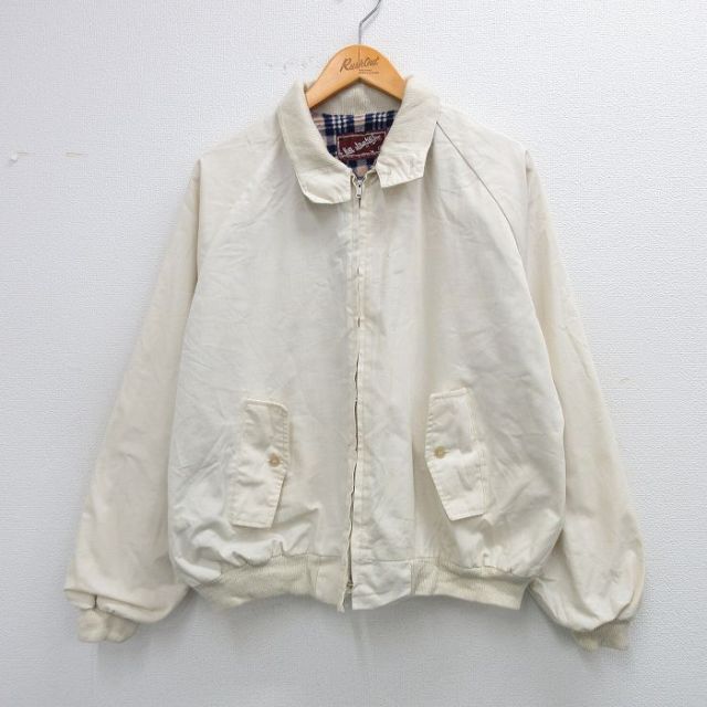 XL★古着 長袖 ジャケット スイングトップ メンズ 80年代 80s ラグラン 薄ベージュ カーキ 25sep25 中古 アウター ジャンパー ブルゾン