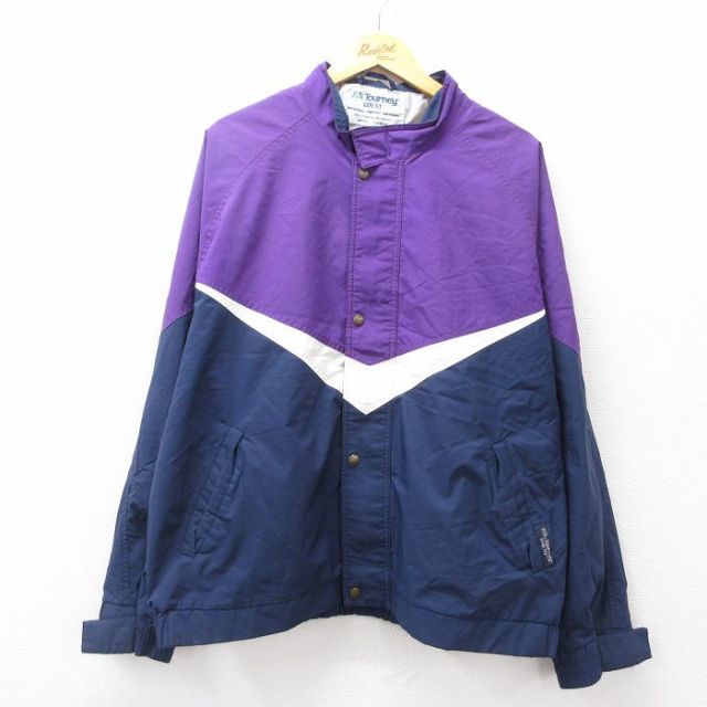 XL★古着 長袖 ジャケット メンズ 90年代 90s Tourney ラグラン 大きいサイズ ゴアテックス 紫他 パープル 25sep27 中古 アウター ジャンパー ブルゾン