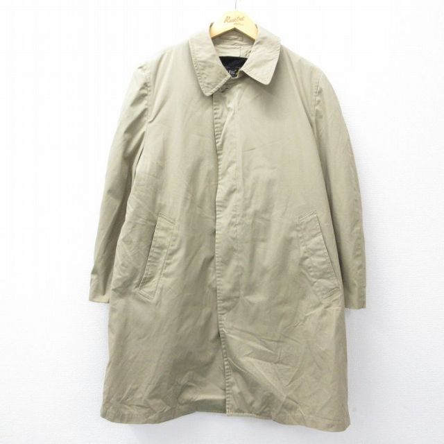 XL★古着 ロンドンフォグ 長袖 ステンカラー コート メンズ 80年代 80s ロング丈 ベージュ系 カーキ 内側ボア 25sep29 中古 アウター
