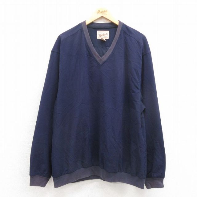 XL★古着 ウールリッチ WOOLRICH 長袖 ジャケット メンズ 00年代 00s Vネック 紺 ネイビー 25oct02 中古 アウター ジャンパー ブルゾン