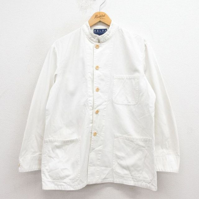 L★古着 ラルフローレン Ralph Lauren 長袖 ブランド ジャケット メンズ 90年代 90s コットン 白 ホワイト 【spe】 25oct02 中古 アウター ジャンパー ブルゾン