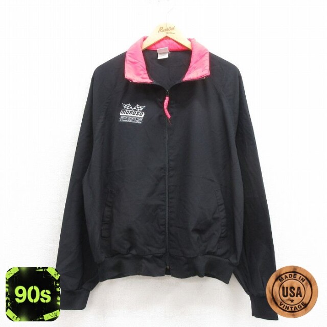 【50%OFF】スイングスター 90s ラグランジャケット モータースポーツ ブラック XL | 古着