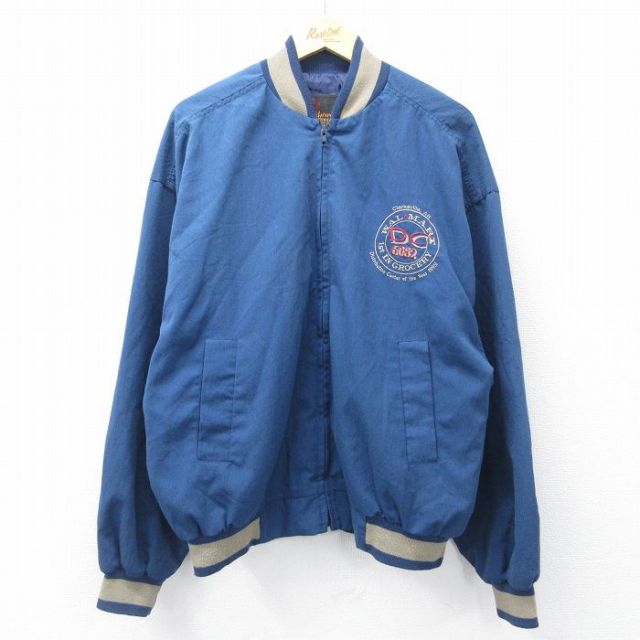【20%OFF】XL★古着 長袖 ジャケット メンズ 90年代 90s WAL MART 大きいサイズ USA製 紺 ネイビー 25oct03 中古 アウター ジャンパー ブルゾン