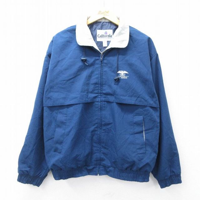 XL★古着 長袖 ジャケット メンズ 90年代 90s U.S.SENATE USA製 紺 ネイビー 25oct03 中古 アウター ジャンパー ブルゾン