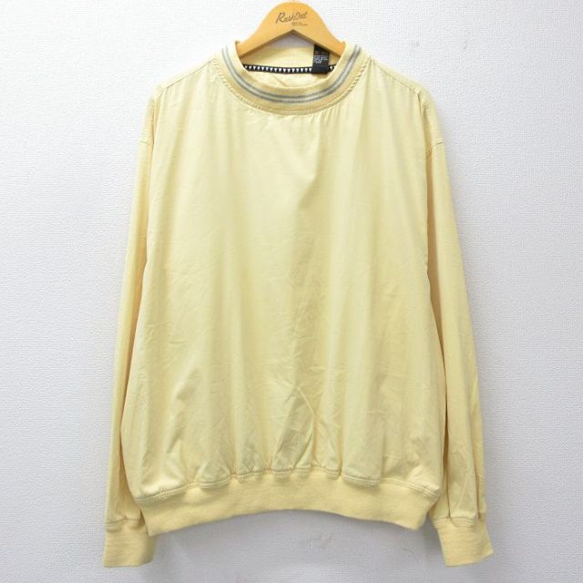 XL★古着 グレッグノーマン 長袖 ジャケット メンズ 00年代 00s 大きいサイズ クルーネック 黄 イエロー 25oct03 中古 アウター ジャンパー ブルゾン