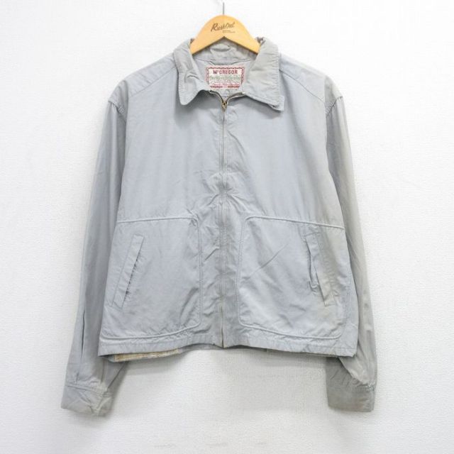 XL★古着 マックレガー 長袖 ビンテージ ジャケット スイングトップ メンズ60年代 60s USA製 グレー 【spe】 25oct10 中古 メンズ アウター ジャンパー ブルゾン