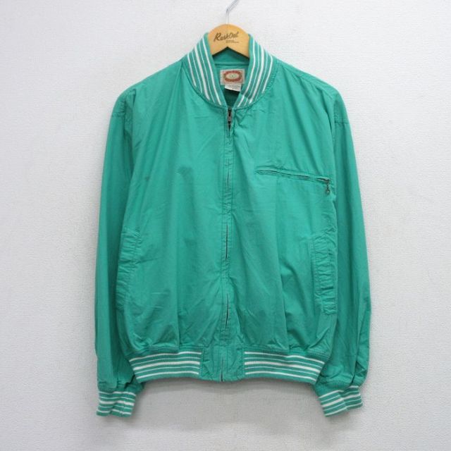 【20%OFF】XL★古着 バナナリパブリック BANANA REPUBLIC 長袖 ジャケット メンズ 80年代 80s コットン 青緑 【spe】 25oct10 中古 アウター ジャンパー ブルゾン