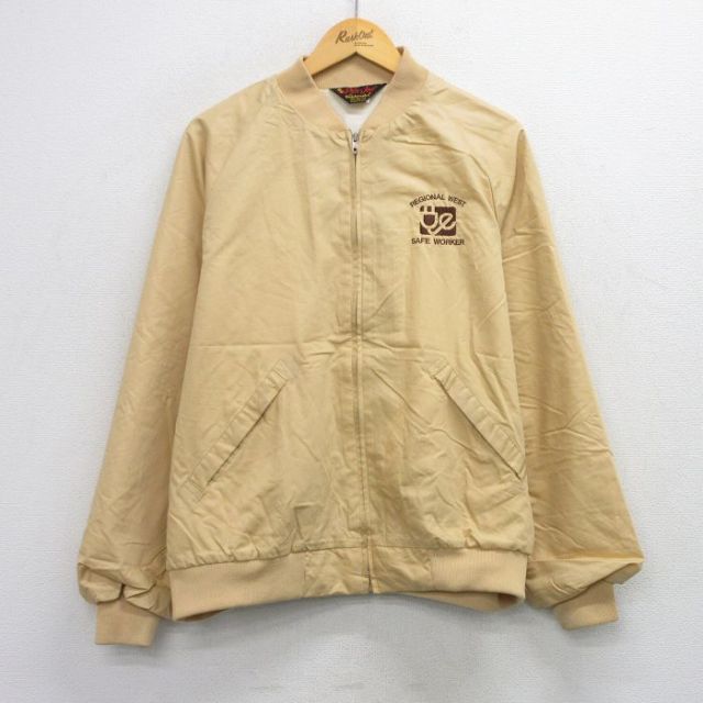 XL★古着 Dunbrooke 長袖 ジャケット メンズ 80年代 80s REGIONAL WEST ラグラン 大きいサイズ USA製 タロン ベージュ カーキ 25oct10 中古 アウター ジャンパー ブルゾン