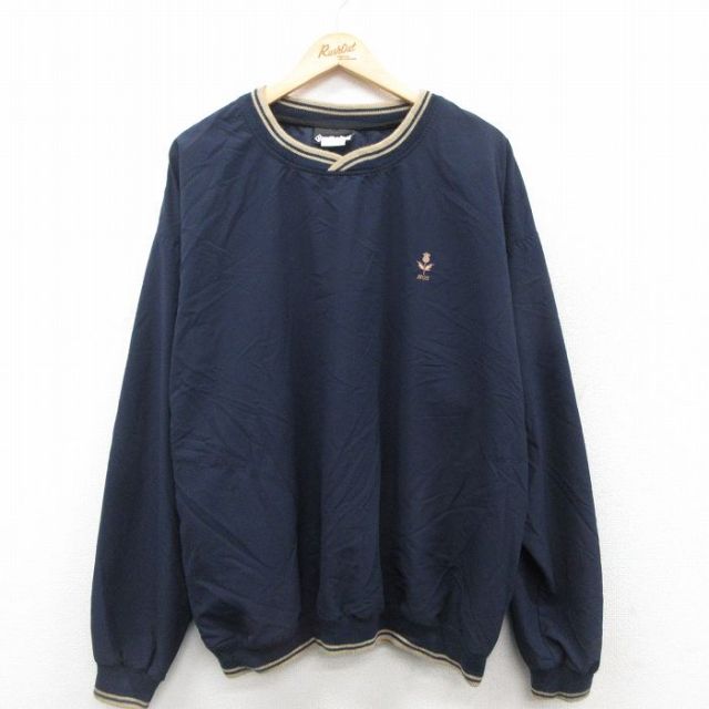 90s 長袖ジャケット 花 ネイビー XL | 古着