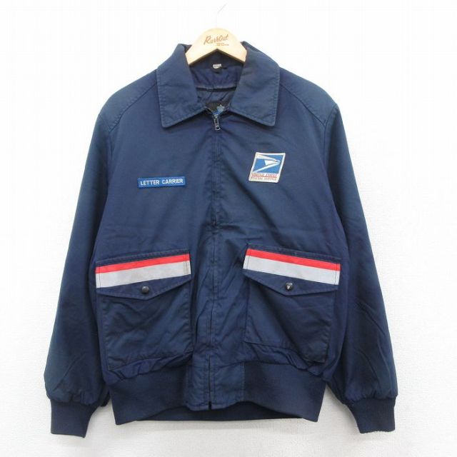 XL★古着 長袖 ワーク ジャケット メンズ 90年代 90s USPS シンサレート USA製 紺他 ネイビー 25oct15 中古 アウター ジャンパー ブルゾン