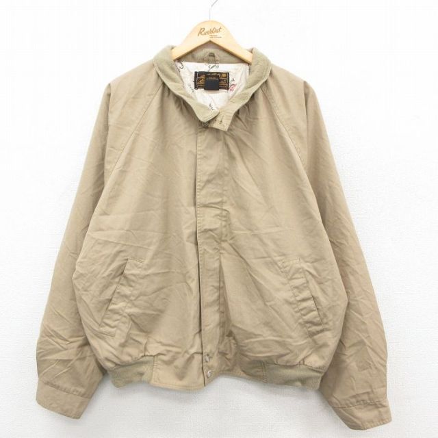 XL★古着 エディーバウアー 長袖 ジャケット スイングトップ メンズ 90年代 90s ラグラン 大きいサイズ ベージュ カーキ 25oct22 中古 アウター ジャンパー ブルゾン