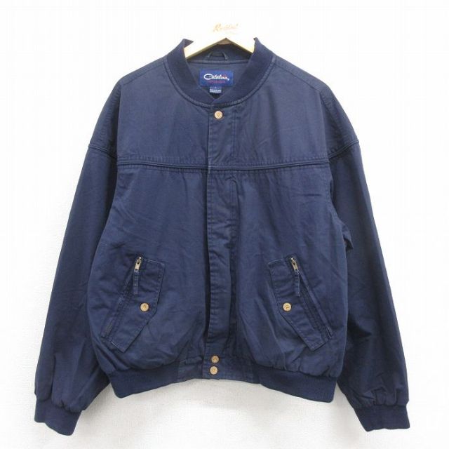 XL★古着 カタリナ 長袖 ダービー ジャケット メンズ 紺 ネイビー 25oct25 中古 アウター ジャンパー ブルゾン