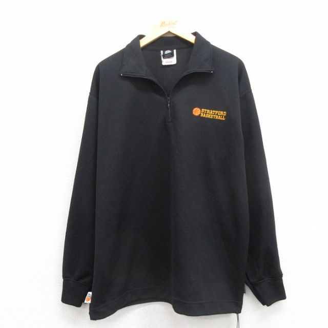 【50%OFF】ハーフジップジャケット バスケットボール ブラック XL | 古着