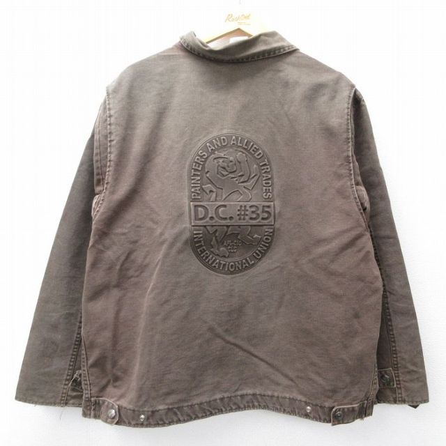 XL★古着 長袖 ジャケット メンズ 90年代 90s DC ダック地 大きいサイズ コットン USA製 茶 ブラウン 【spe】 25nov04 中古 アウター ジャンパー ブルゾン