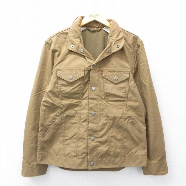 M★古着 リーバイス Levis 長袖 ジャケット メンズ ダック地 ベージュ系 カーキ 内側メッシュ 25nov04 中古 アウター ジャンパー ブルゾン