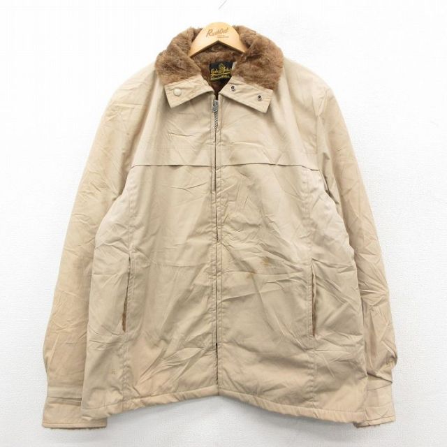 【50%OFF】80s ジャケット 内側ファー カーキ XL | 古着