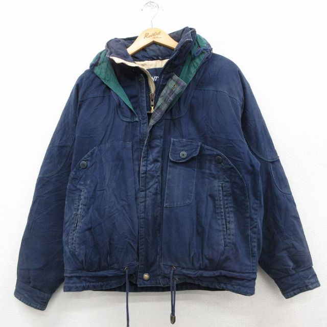 XL★古着 マイティーマック 長袖 ジャケット メンズ 90年代 90s コットン 紺他 ネイビー 25nov05 中古 アウター ジャンパー ブルゾン
