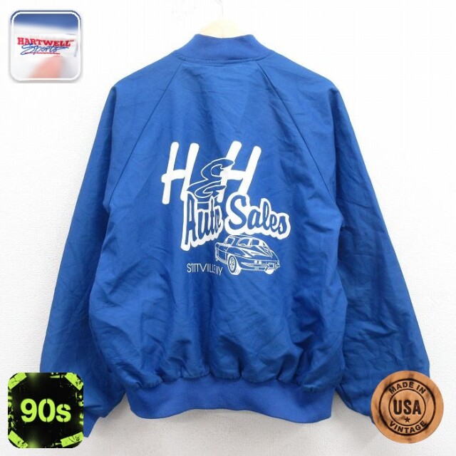 90s ラグランジャケット 車 ブルー L | 古着