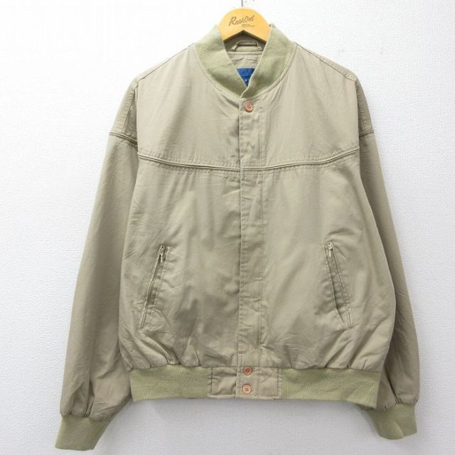 XL★古着 タウンクラフト 長袖 ダービー ジャケット メンズ ベージュ 25nov11