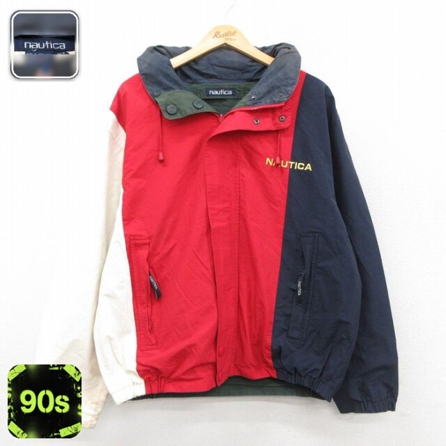 ノーティカ 90s ジャケット ワンポイントロゴ レッド XL | 古着