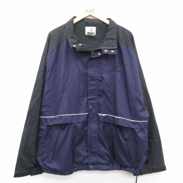 【50%OFF】ニューバランス 00s 長袖ジャケット ワンポイントロゴ ネイビー XL | 古着