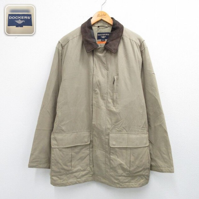 【50%OFF】ドッカーズ 長袖ジャケット 襟レザー グリーン XL | 古着