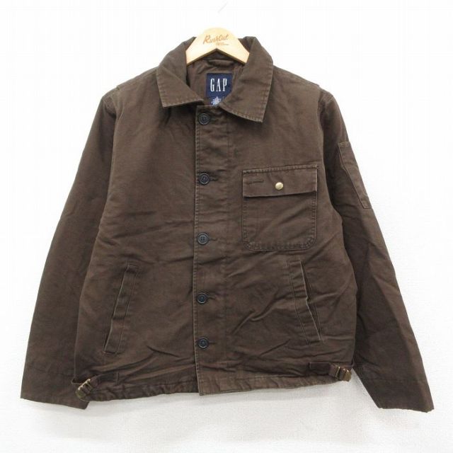 L★古着 ギャップ GAP 長袖 ジャケット メンズ 00年代 00s コットン 茶 内側キルティング 25nov17