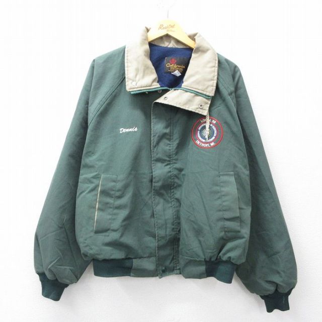 XL★古着 長袖 ジャケット メンズ 90年代 90s LOCAL ラグラン 大きいサイズ USA製 緑 25nov19
