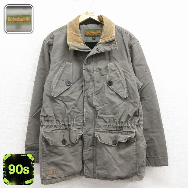 【50%OFF】ティンバーランド 90s 長袖ジャケット 襟コーデュロイ グレー L | 古着