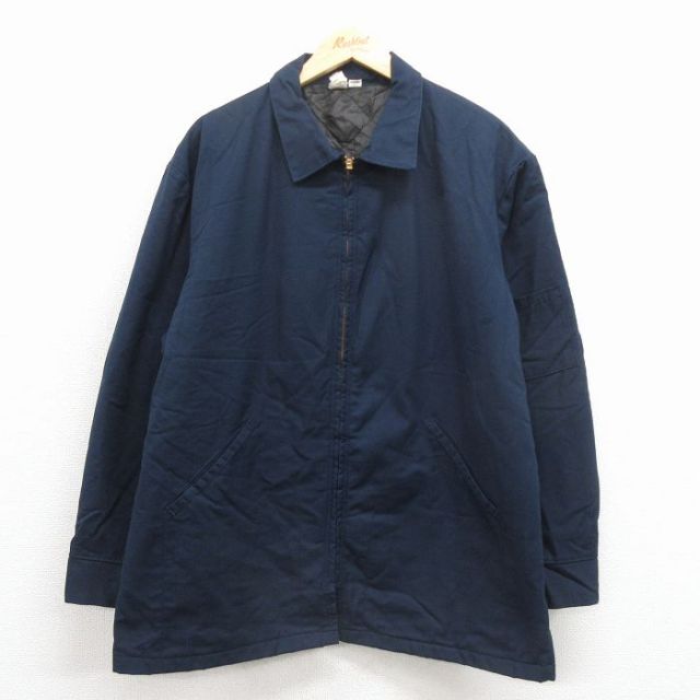 【20%OFF】XL★古着 レッドキャップ 長袖 ワーク ジャケット メンズ 80年代 80s タロン 紺 内側キルティング 25nov28