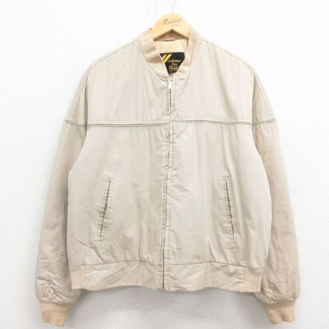 【20%OFF】XL★古着 シアーズ 長袖 ダービー ジャケット メンズ 80年代 80s ベージュ 内側キルティング 25dec02