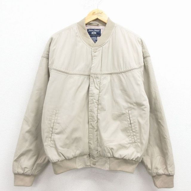 XL★古着 長袖 ダービー ジャケット メンズ 00年代 00s ベージュ 25dec02